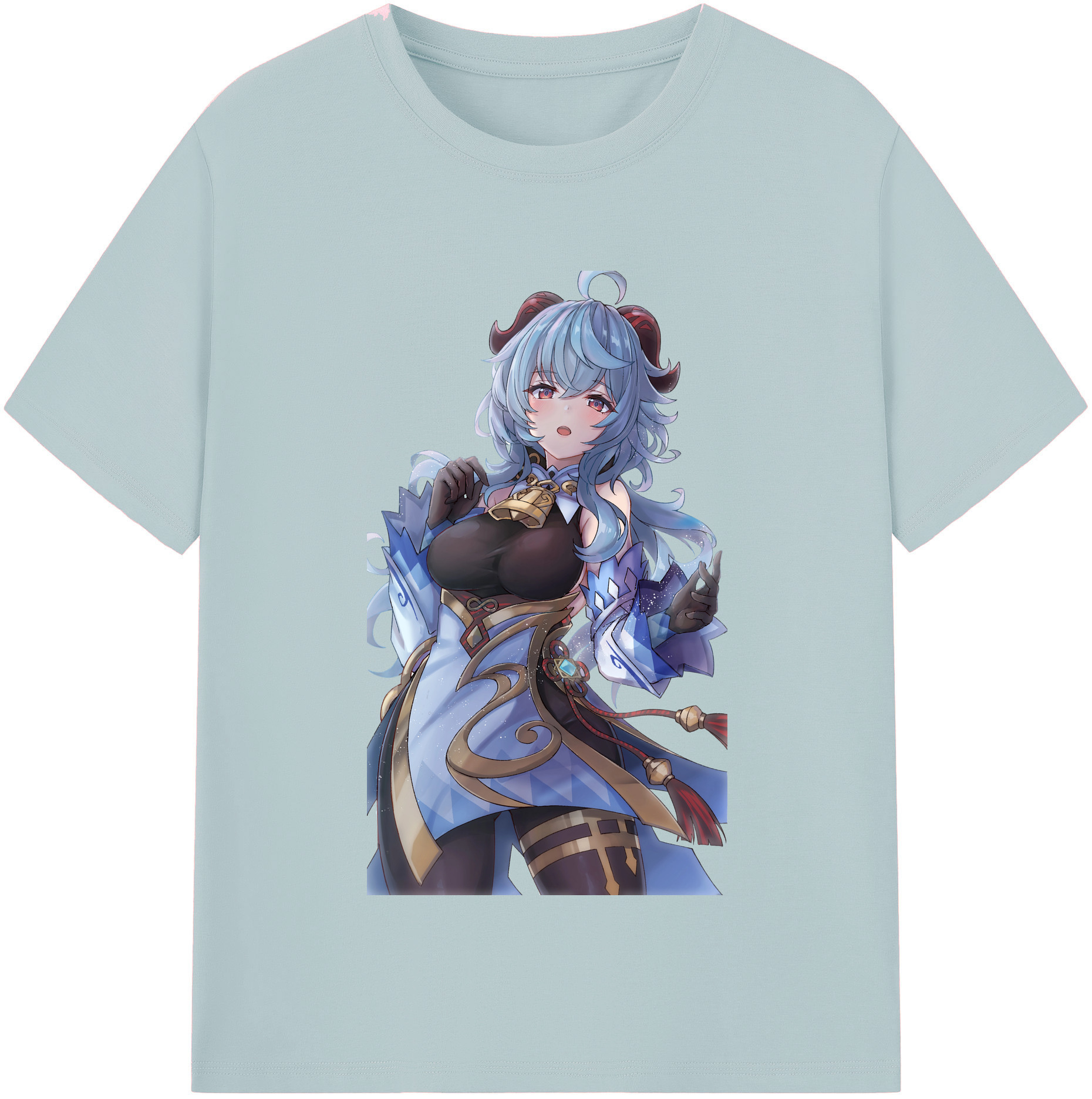 げんし神 甘雨 かんう genshin Ganyu 綿100％半袖Tシャツ（フロントプリント）